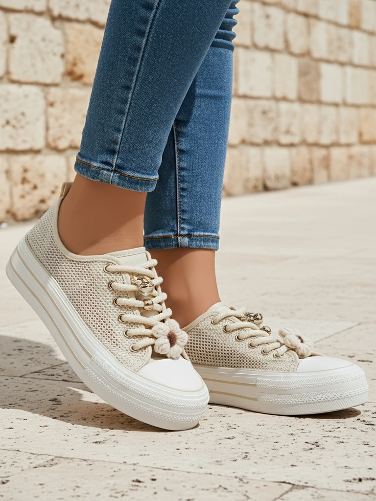 Royalfashion Női perforált sportcipők díszítésekkel Osdo