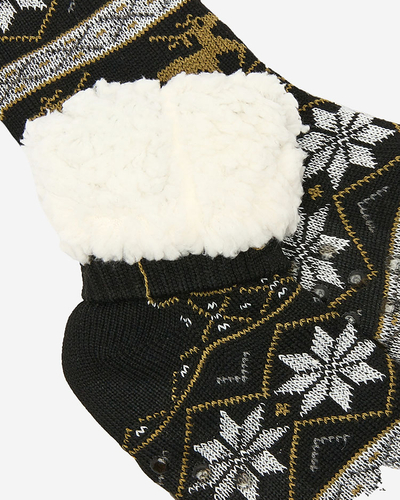 Royalfashion Fekete karácsonyi férfi szigetelt zokni