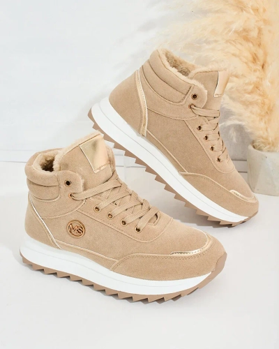 Royalfashion Melegített női tornacipő szőrmével Casill