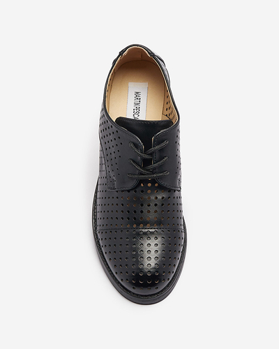 Áttetsző fekete női öko bőr félcipő Azedvo- Footwear