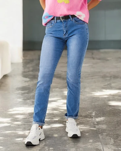 Royalfashion Pamut egyenes női farmernadrág