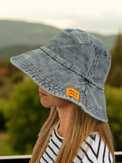Athena Denim Look női bucket kalap poliészterből, kényelmes