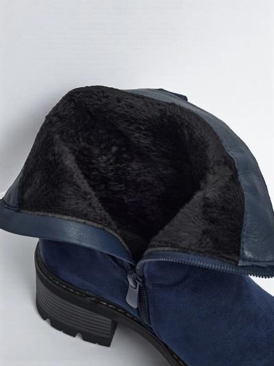 Magas szárú női öko velúr bokacsizma Carmine