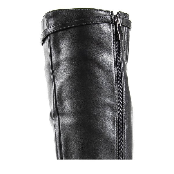 Czarne kozaki do kolana na płaskim obcasie Answer - Obuwie