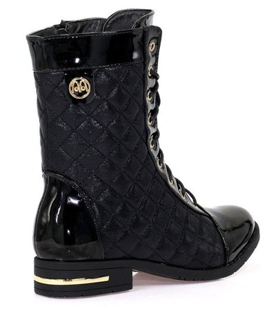 Czarne, pikowane workery - Obuwie