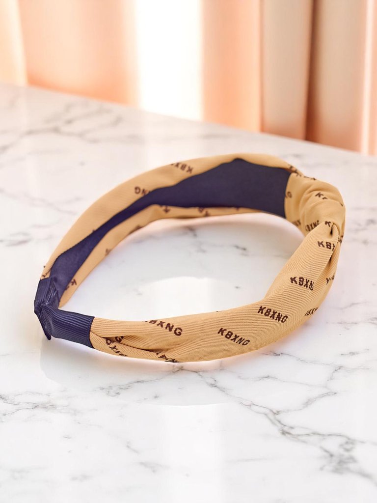 Royalfashion Fonott mintás hajpánt Grafit Boom