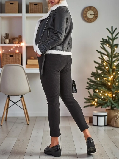 Royalfashion Melegített női teggings nadrág PLUS SIZE