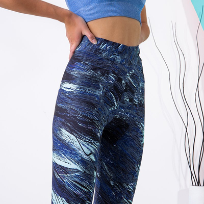 Kék mintás női PLUS SIZE leggings - Ruházat