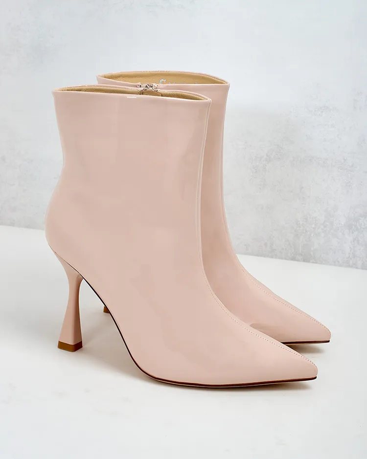 Royalfashion Loori lakkozott női tűsarkú csizma