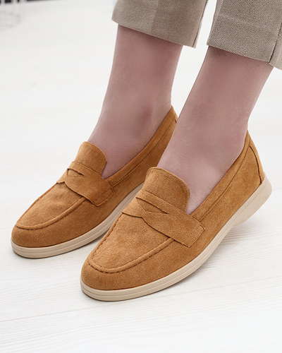 Női öko-szarvasbőr mokaszin teveszínben Daffer- Footwear