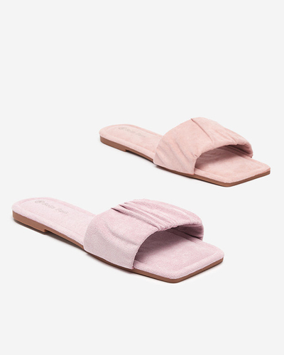 Női lila öko-velúr lapos szandál Nesico - Lábbeli