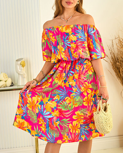 Royalfashion Multicolor női midi ruha a'la hiszpanka