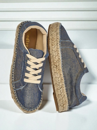 Aurelia Denim Espadrillos – női lapos sarkú szövet tornacipő