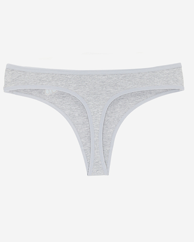 Szürke pamut női tanga - Fehérnemű