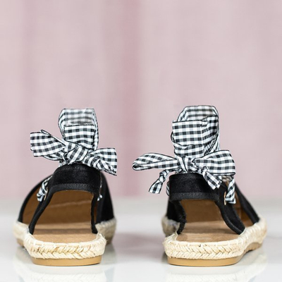 Fekete espadrilles nyitott sarokkal Papavero - Lábbeli