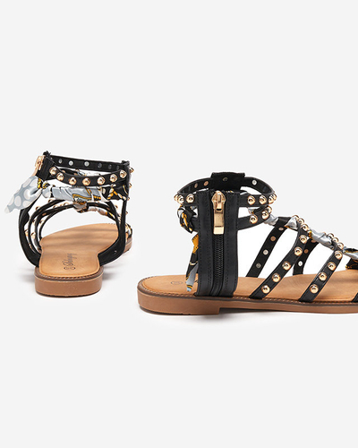 Női fekete szandál fúvókákkal Womer- Lábbeli