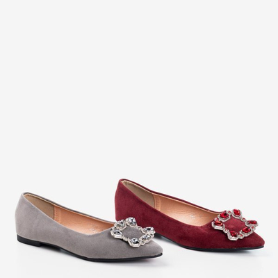 Szürke balerinák díszcsattal Vizerd - Lábbeli