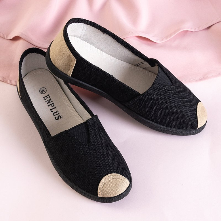 Női fekete espadrilles Mirlenace - Lábbeli