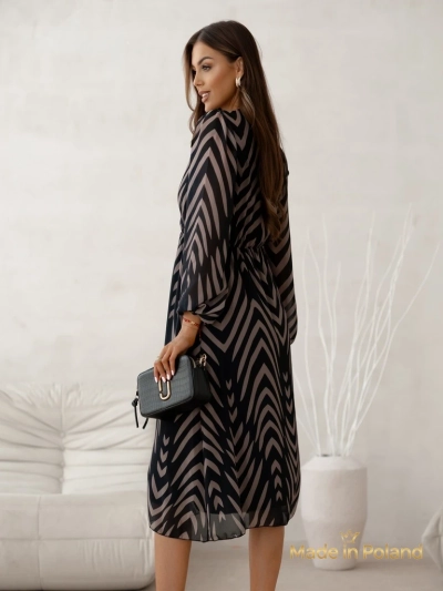 Sukienka damska Midi z printem Eleganza Stripes