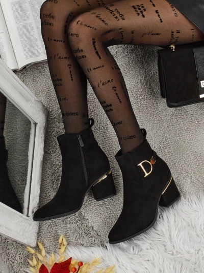 Calyssa női öko velúr bokacsizma vastag sarokkal