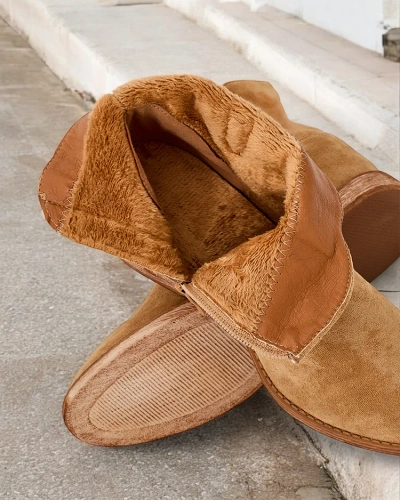 Royalfashion Barna bokacsizma cowboy stílusban fedett cunamackóval Patorias