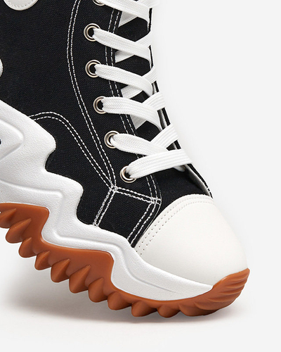 OUTLET Fekete női sportcipő a'la sneakers Oqapi - Lábbeli