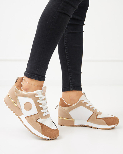 Női bézs és barna sportcipő csillogó Tenetika - Lábbeli