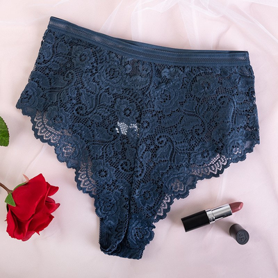 Női sötétkék csipke bugyi - Fehérnemű