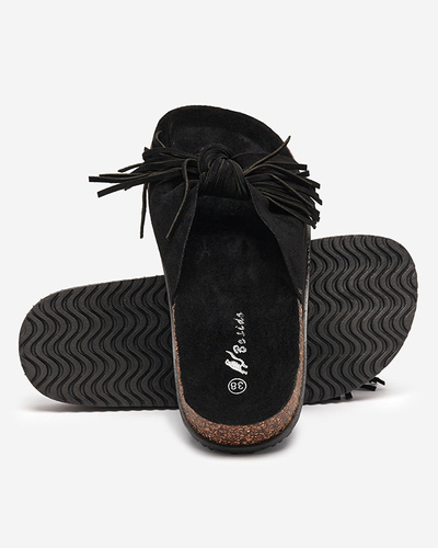 Fekete rojtos női papucs Guttis - Lábbeli