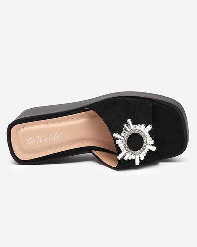 OUTLET Fekete női ékpapucs Dreccoti- Footwear