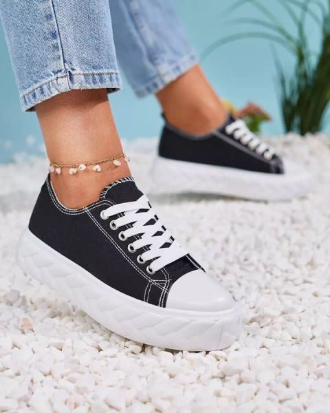 Royalfashion Fekete női platform tornacipő Merija