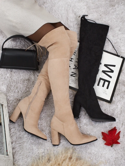 Flora Bézs Színű Bőr Elegáns Női Bokacsizma Őszre