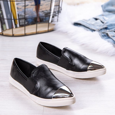 Czarne slip - on Serditylia - Obuwie
