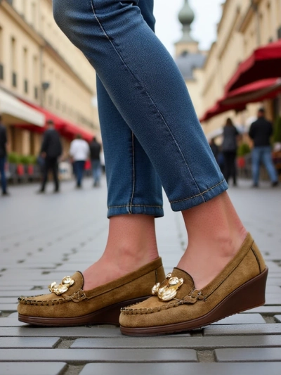 Royalfashion Női mokaszin alacsony sarkú Mollan