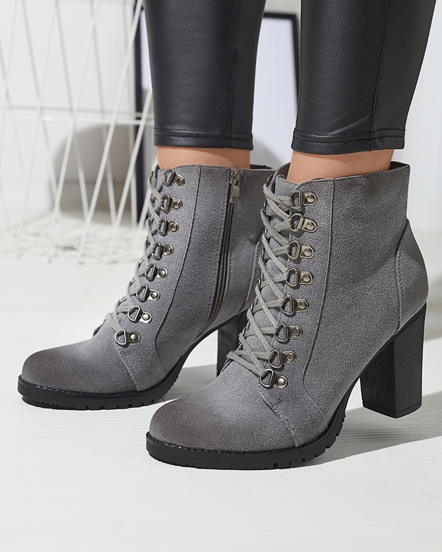 Szürke női magas szárú csizma Fareffi- Footwear