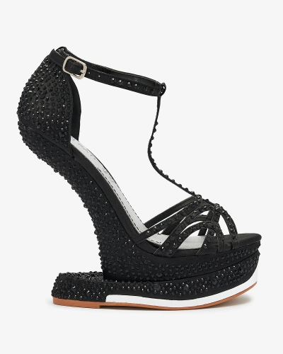 Fekete női cipő cirkóval Nekko- Footwear