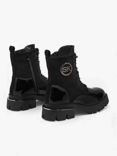 Női bokacsizma öko bőr és öko velúr Lalunes