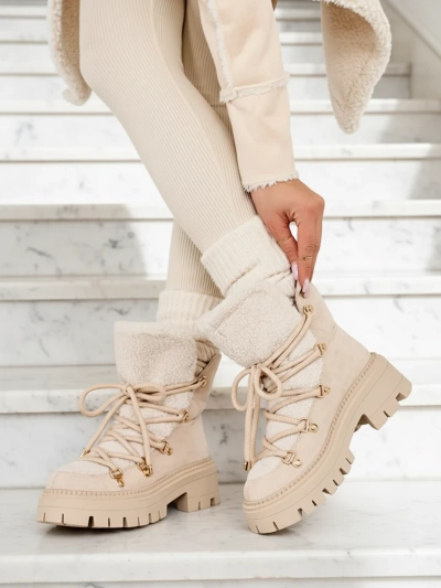 Royalfashion Lozin fűzős női hócsizma