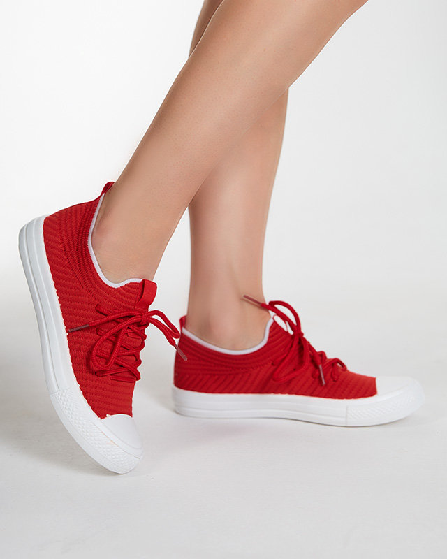 OUTLET Női piros bordás tornacipő Manfer- Footwear