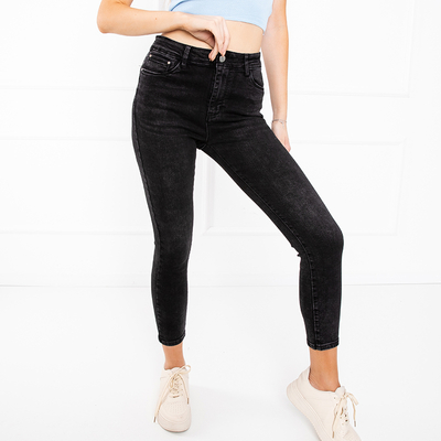 Női fekete, magas derekú leggings - Ruházat