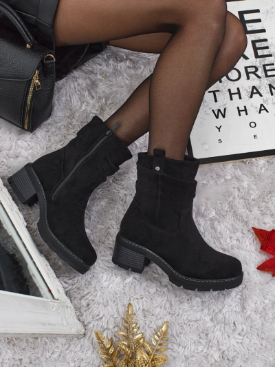 Magas szárú női öko velúr bokacsizma Carmine