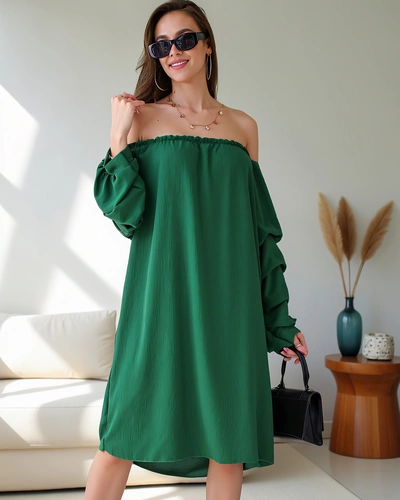 Royalfashion Simogató női ruha spanyol stílusban fodrokkal