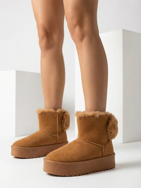 Royalfashion Boots a'la női hócsizma camel színben Goroggo