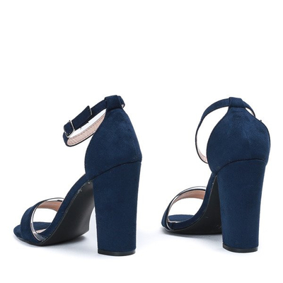 Granatowe sandały na słupku Osane - Obuwie