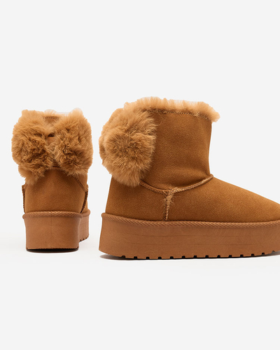 Royalfashion Boots a'la női hócsizma camel színben Goroggo