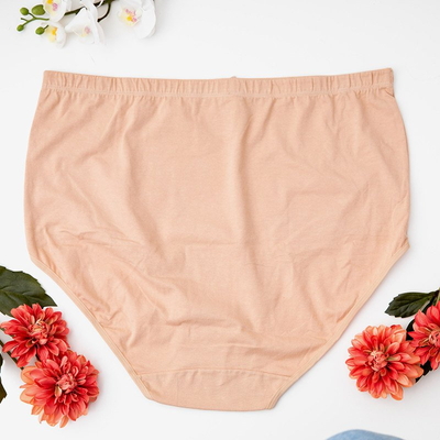 Bézs női pamut bugyi PLUS SIZE - Fehérnemű