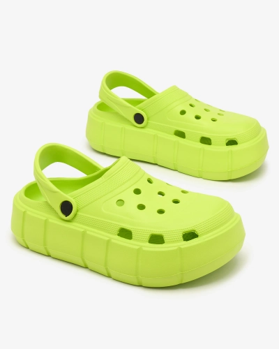 Royalfashion Neonzöld női flip-flop áttört szegéllyel Mightty