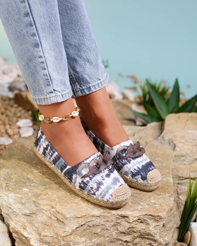 Royalfashion Fekete női espadrilles nyomott Serffio