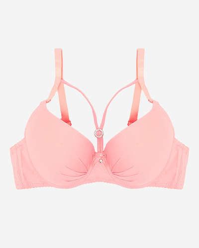 Sötét rózsaszín női párnázott melltartó pántokkal - Fehérnemű