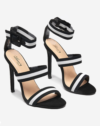 OUTLET Fekete női szandál magas sarkú Miso-Shoes